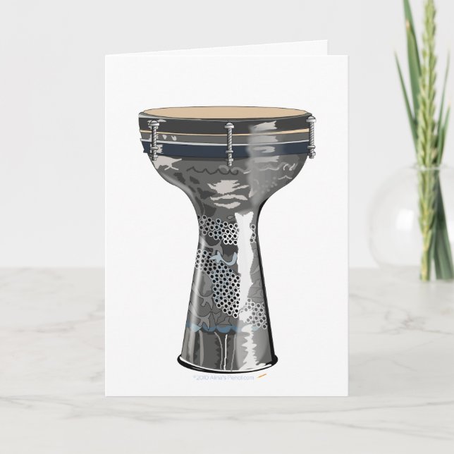 Doumbek Drum Greeting Card Darbuka Tombak Tabla Kort (Framsida)