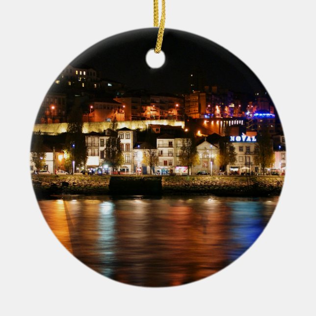 Douro flod i Porto, Portugal Julgransprydnad Keramik (Framsidan)