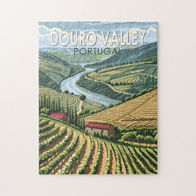 Douro Valley Portugal Travel Art Vintage Pussel (Vertikal)