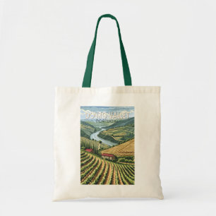 Douro Valley Portugal Travel Art Vintage Tygkasse