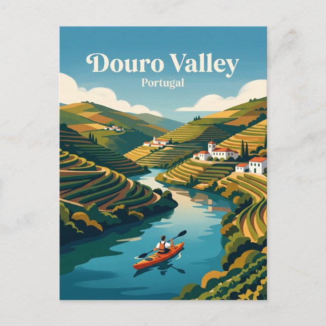 Douro Valley Portugal Vykort (Framsida)