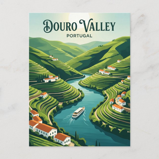 Douro Valley Portugal Vykort (Framsida)