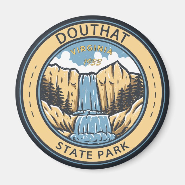 Douthat State Park Virginia Badge Magnet (Framsidan)