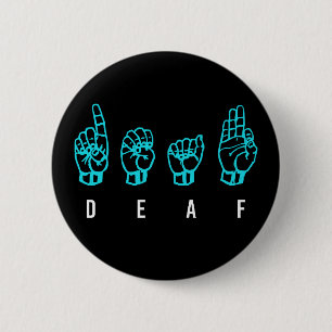 Döv ASL American Sign Language Fingerspelling Knapp