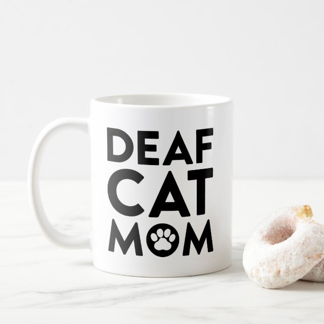 Döv Cat Mamma Kaffemugg (Med munk)