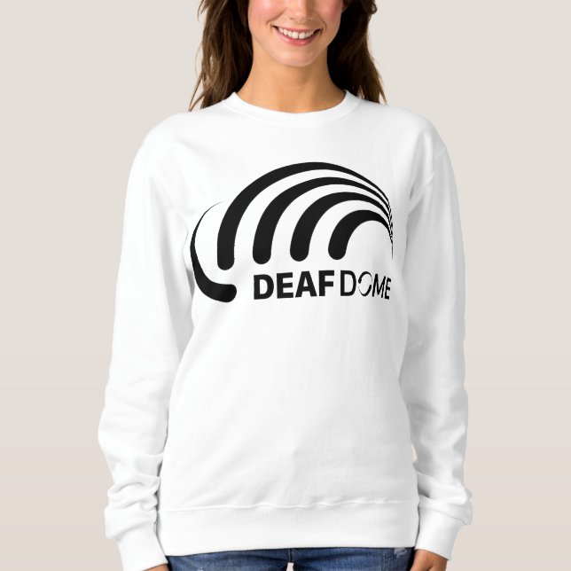 Döv Dome sweatshirt med svart logotyp T Shirt (Framsida)