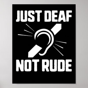 Döv Döv Awareness Gult Ribbon Asl Lan Poster