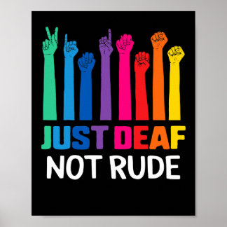 Döv Döv Awareness Gult Ribbon Asl Lan Poster