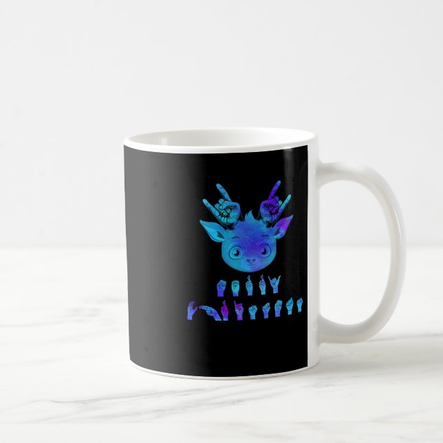Döv: Dövet "Jul rener" Asl Awarenes Kaffemugg (Höger)