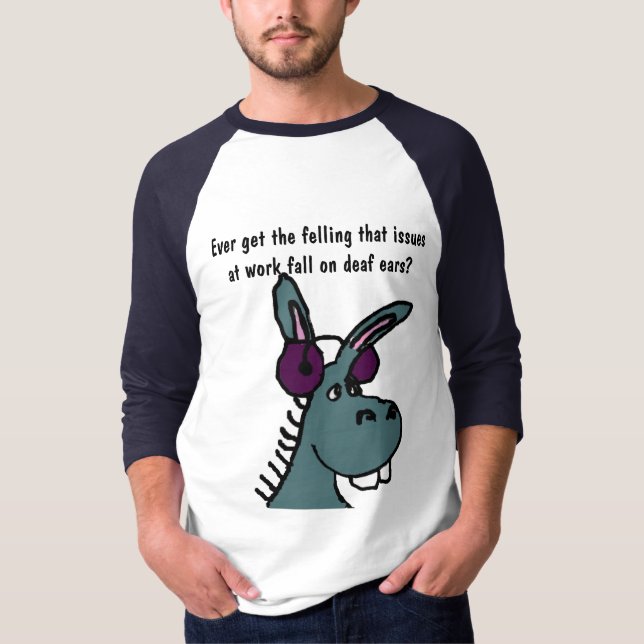 Döv för arbetshumor för åsna DF skjorta Tee (Framsida)