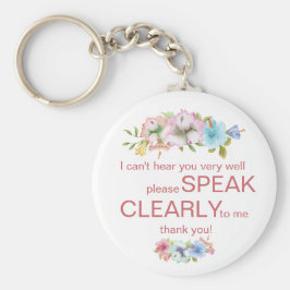 Döv för hörselnedsättning blommigt hibiscus nyckelring