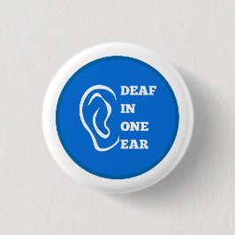 Döv i en blå öronutformning knapp