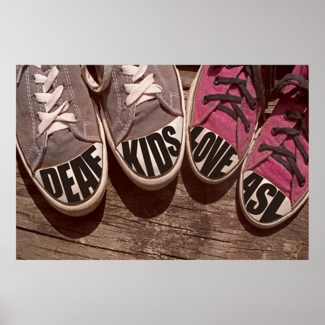 Döv Kids Kärlek ASL 36 x 24 tum Poster (Framsidan)