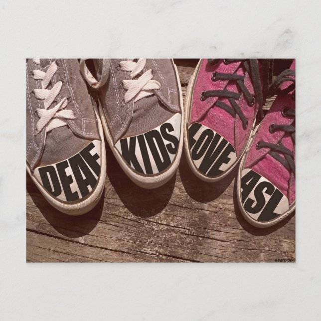Döv Kids Kärlek ASL Vykort (Framsida)