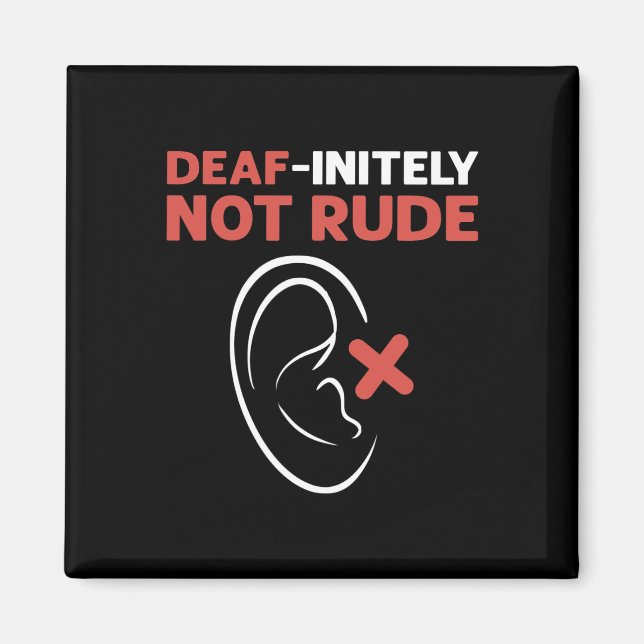Döv-Oändligt oskadd. DÖVET ASL Hand Sign Language Magnet (Framsidan)