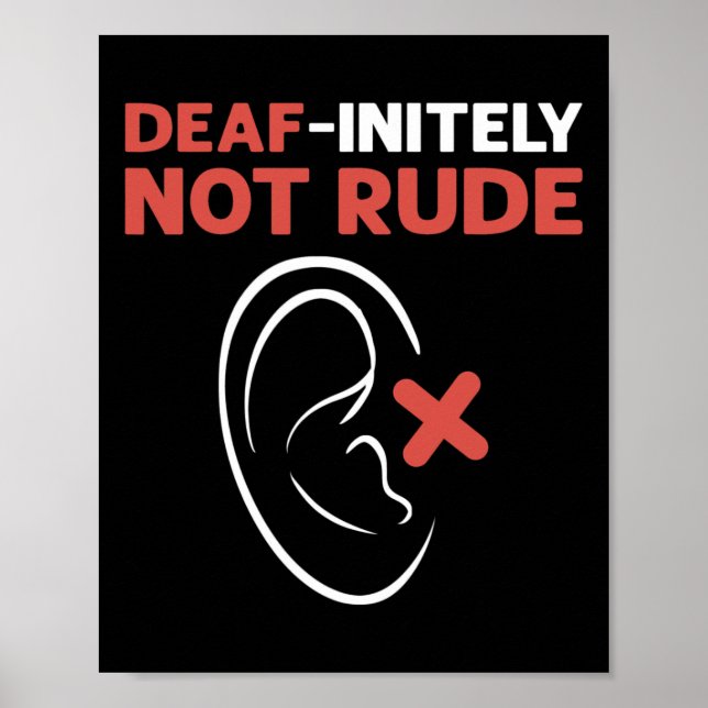 Döv-Oändligt oskadd. DÖVET ASL Hand Sign Language Poster (Framsidan)