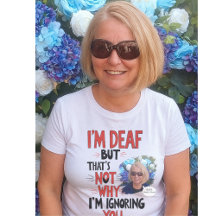 Döv och stolthet, roligt hörsel med nedsatt person