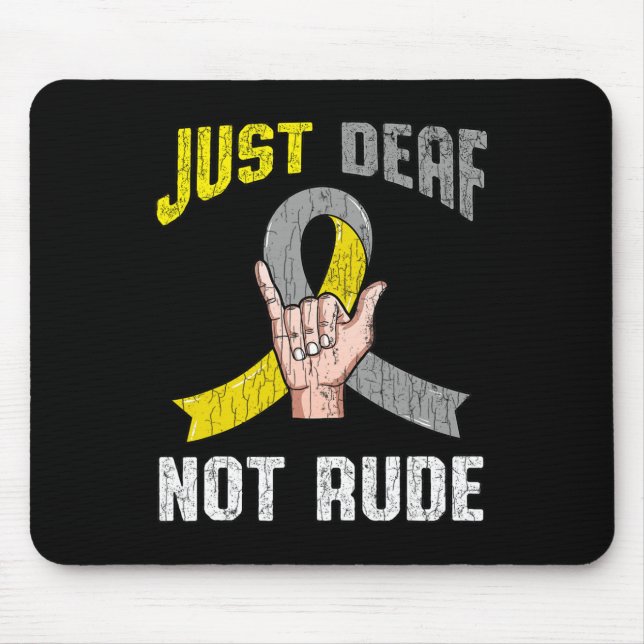 Döv Orude Apparatur Awareness Asl Language Roligt  Musmatta (Framsidan)