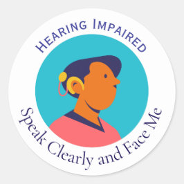 Döv personsymbol runt klistermärke