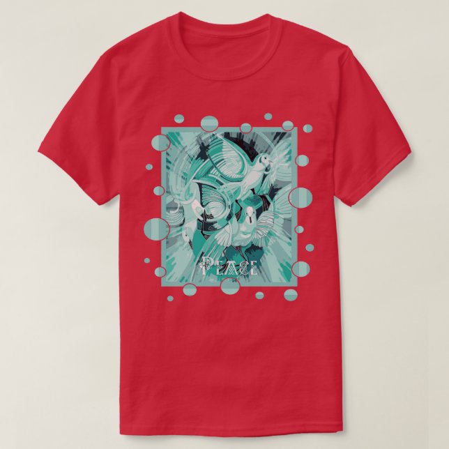 Dova med keltisk fredstext i vattenkastare t shirt (Design framsida)