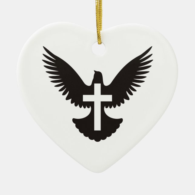 Dova med Kor keramisk prydnadsföremål Julgransprydnad Keramik (Framsidan)
