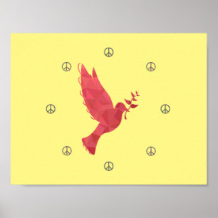 Dova och Fredstecken Poster