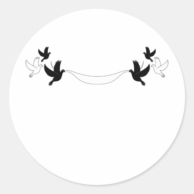 Dovar med banderoll runt klistermärke (Framsida)