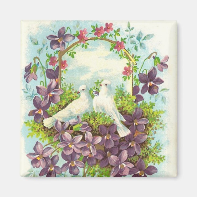 Dovar och blommor magnet (Framsidan)