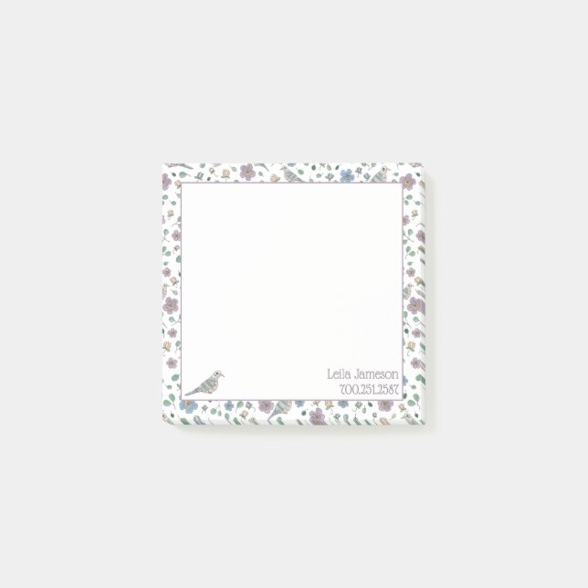 Dovar och blommor post-it block (Framsida)