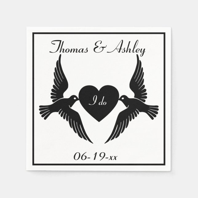 Dovar och hjärta pappersservett (Framsidan)