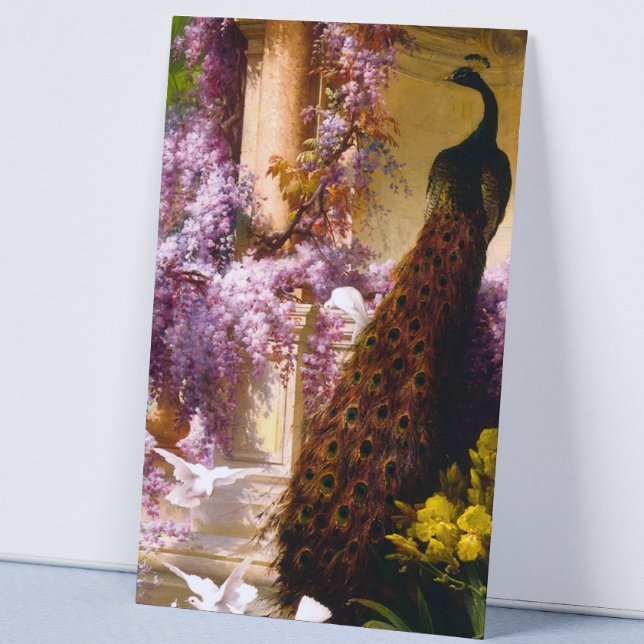 Dovar och peacocks i en Garden Visitkort (Skapare uppladdad)