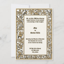 Dovar på Blommigt Vine Foliage Gräns Inbjudningar