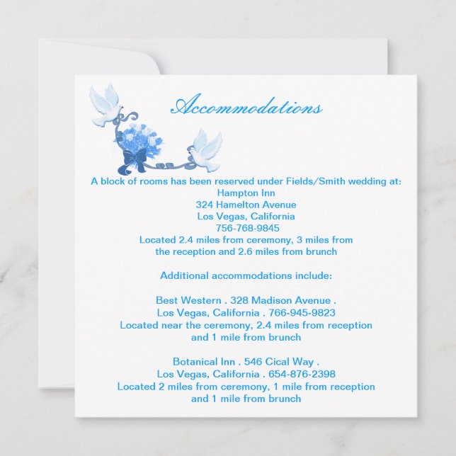 Dove anpassade kuvertkort inbjudningar (Framsida)