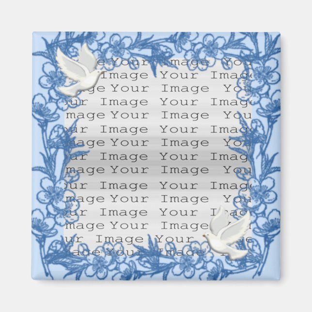 Dove, Anpassningsbar, fyrkantsstreck Magnet (Framsidan)