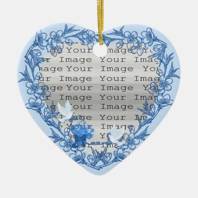 Dove Anpassningsbar Heart Ornament (Framsidan)
