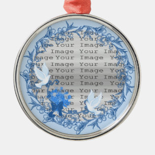 Dove Anpassningsbar Round Silver Ornament