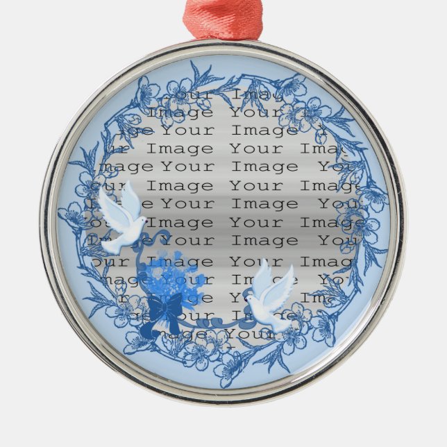 Dove Anpassningsbar Round Silver Ornament (Framsidan)