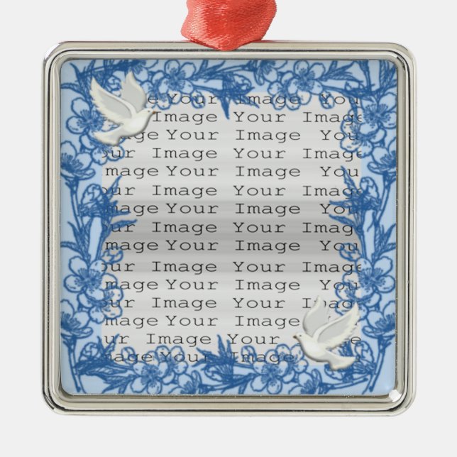 Dove Anpassningsbar Square Ornament (Framsidan)