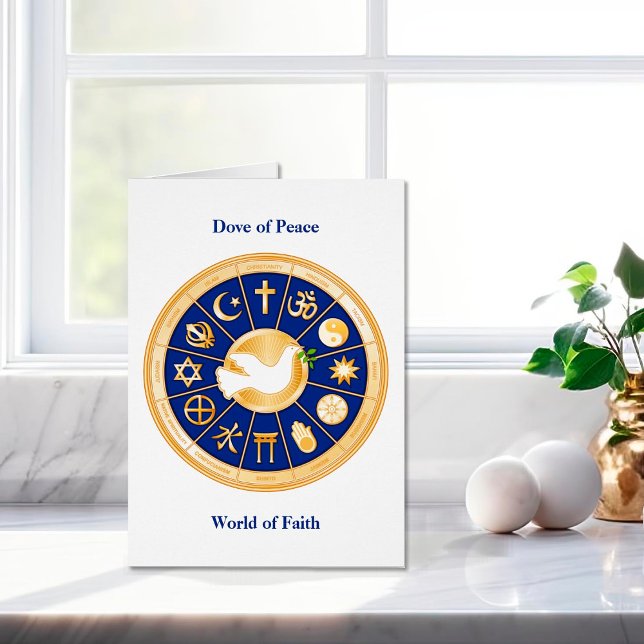 Dove av fredskort OBS kort (Dove of Peace in a World of Faith. )