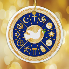 Dove av fredsornament julgransprydnad keramik