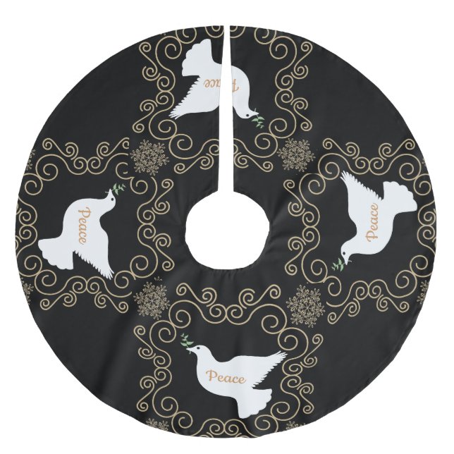 Dove av Peace Black and White Julgransmatta Borstad Polyester (Framsidan)