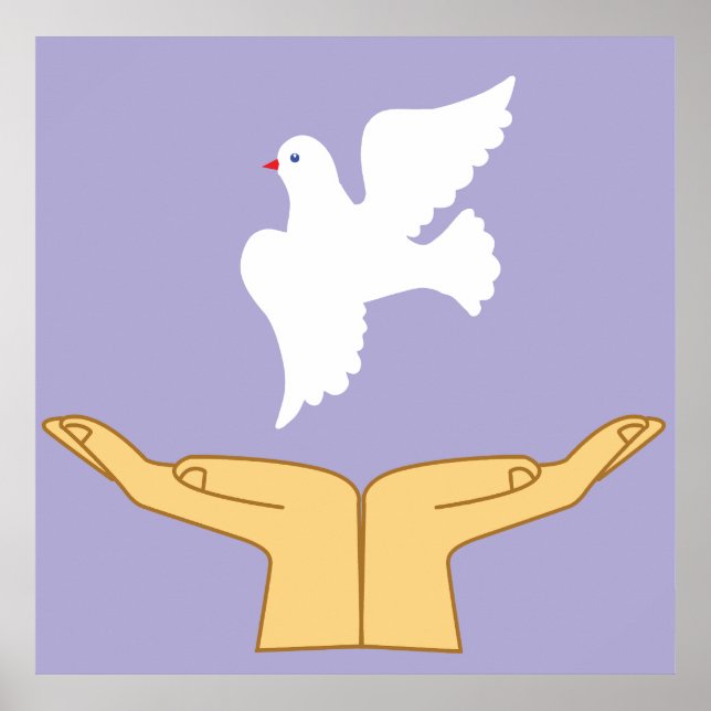 Dove Bird World Peace White Poster (Framsidan)