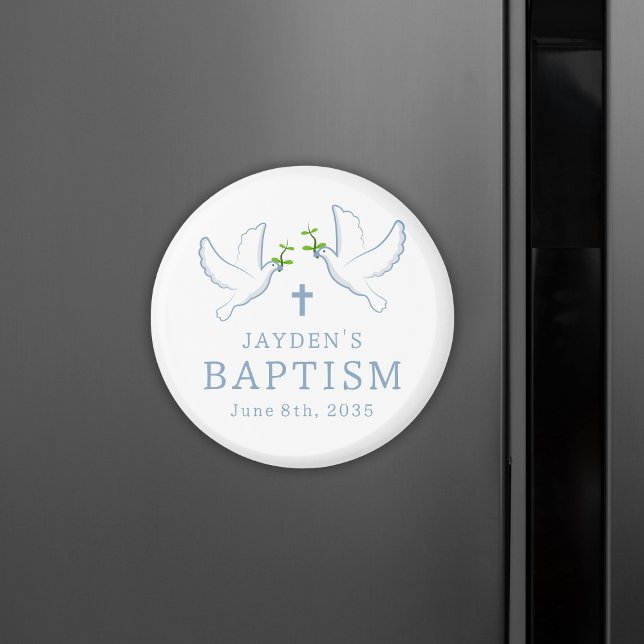 Dove Blue Boy Baptism Guest Favors Favors Keepsaké Magnet (Dove Blue Boy Baptism Guest Favors Keepsake Magnet
)