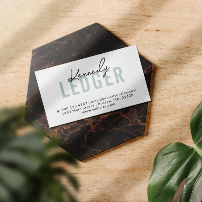 Dove Blue Name In Signature Script One Sided Visitkort (Skapare uppladdad)