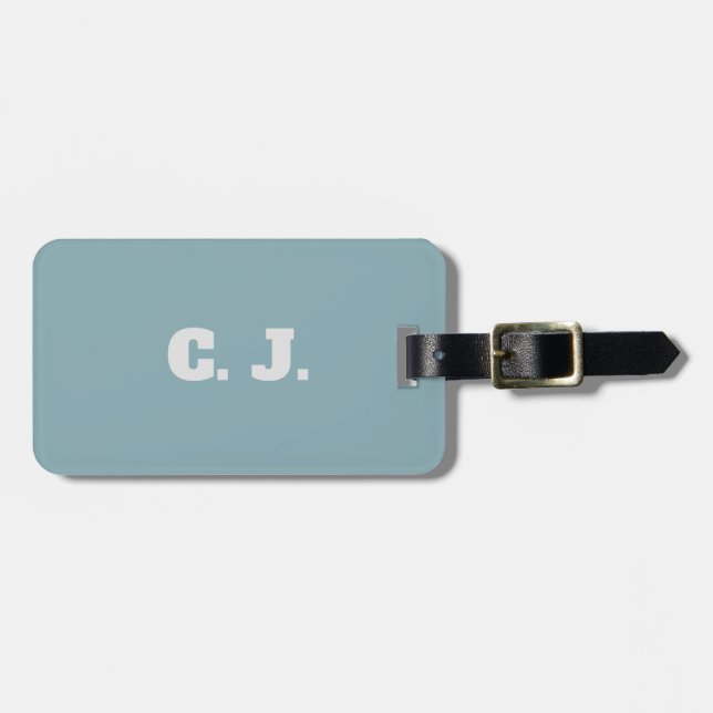 Dove Blue Personlig Luggage Tag Bagagebricka (Horisontell Framsida)