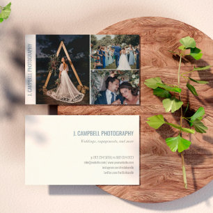 Dove Blue Photo Collage Professionell Photograf Visitkort