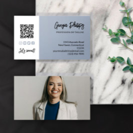 Dove Blue QR-kod Foto Social Media Icons Visitkort