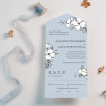 Dove Blue & White Söt Flowers Bröllop