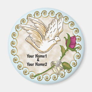 Dove Bröllop Ringar Magnet
