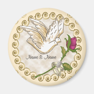 Dove Bröllop Ringar magnet